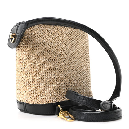 Louis Vuitton Raffia Petit Bucket Black 3 of 12