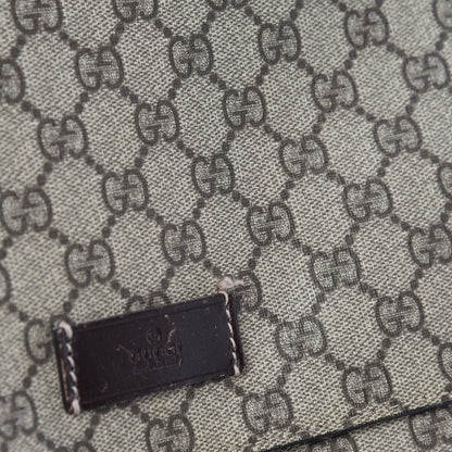 Gucci GG Supreme Monogram Selleria Calfskin Messenger Diaper Bag Beige Ebony Cocoa Dark Chocolate 9 of 13