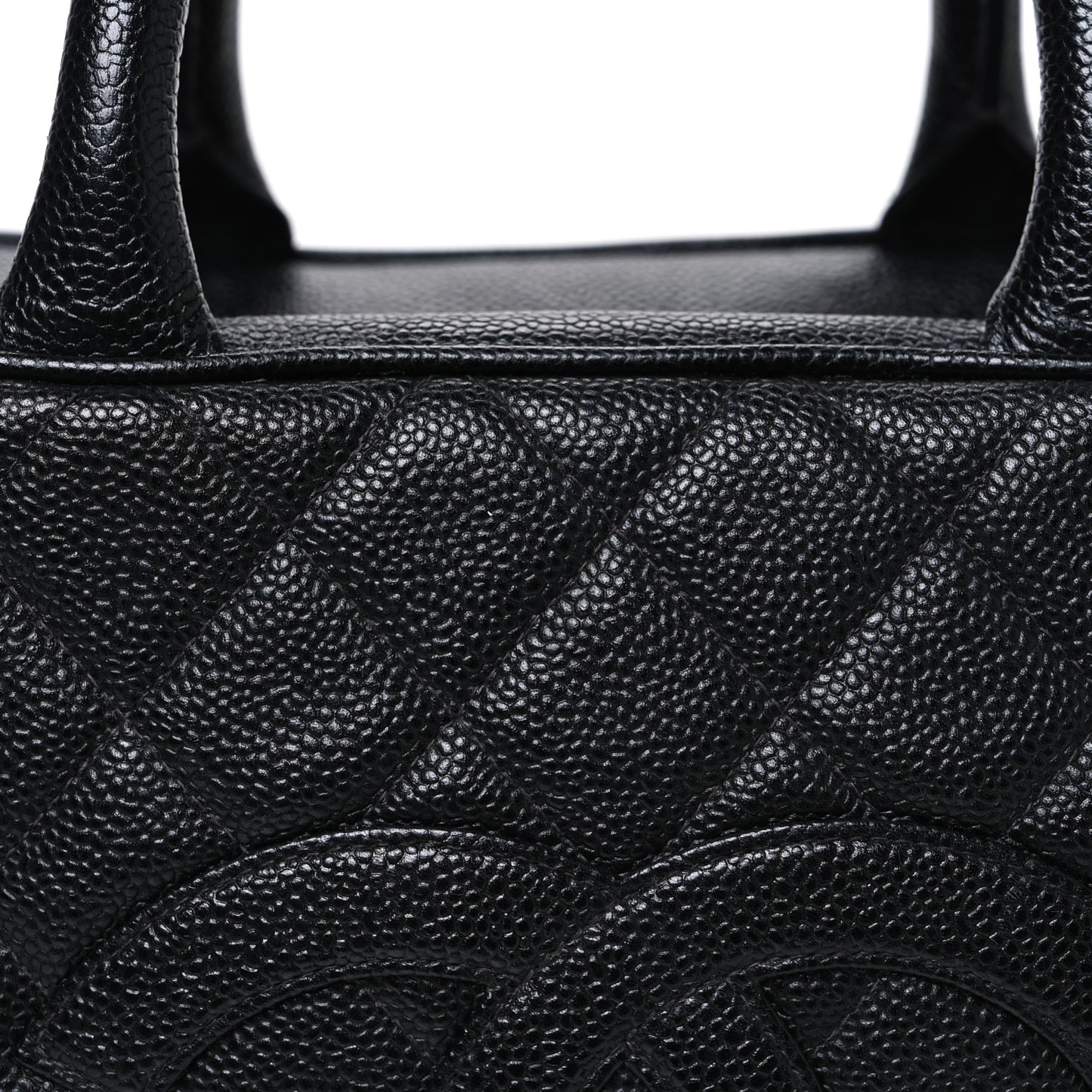 Caviar Quilted Large Bowler Black