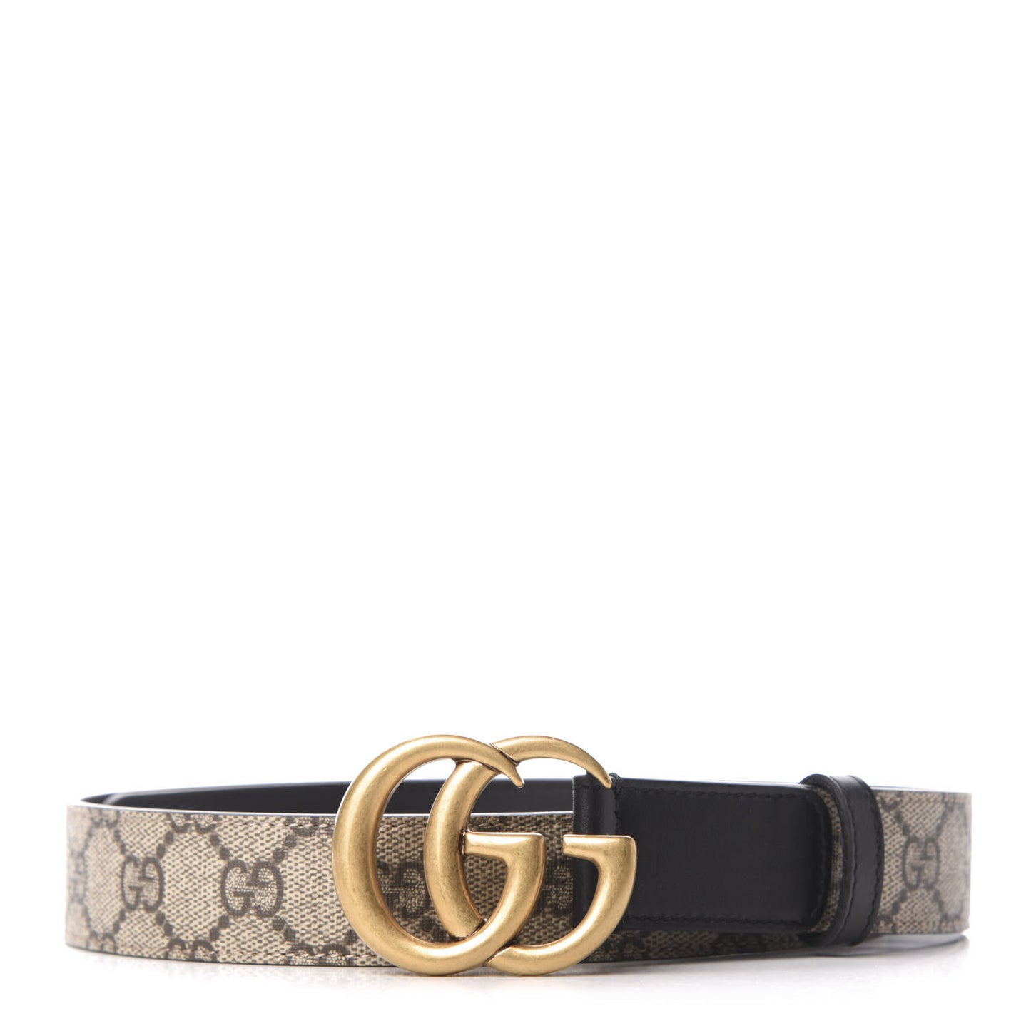 GG Supreme Monogram Matte Plutone Calfskin Double G 30mm Belt 85 34 Beige Ebony Black