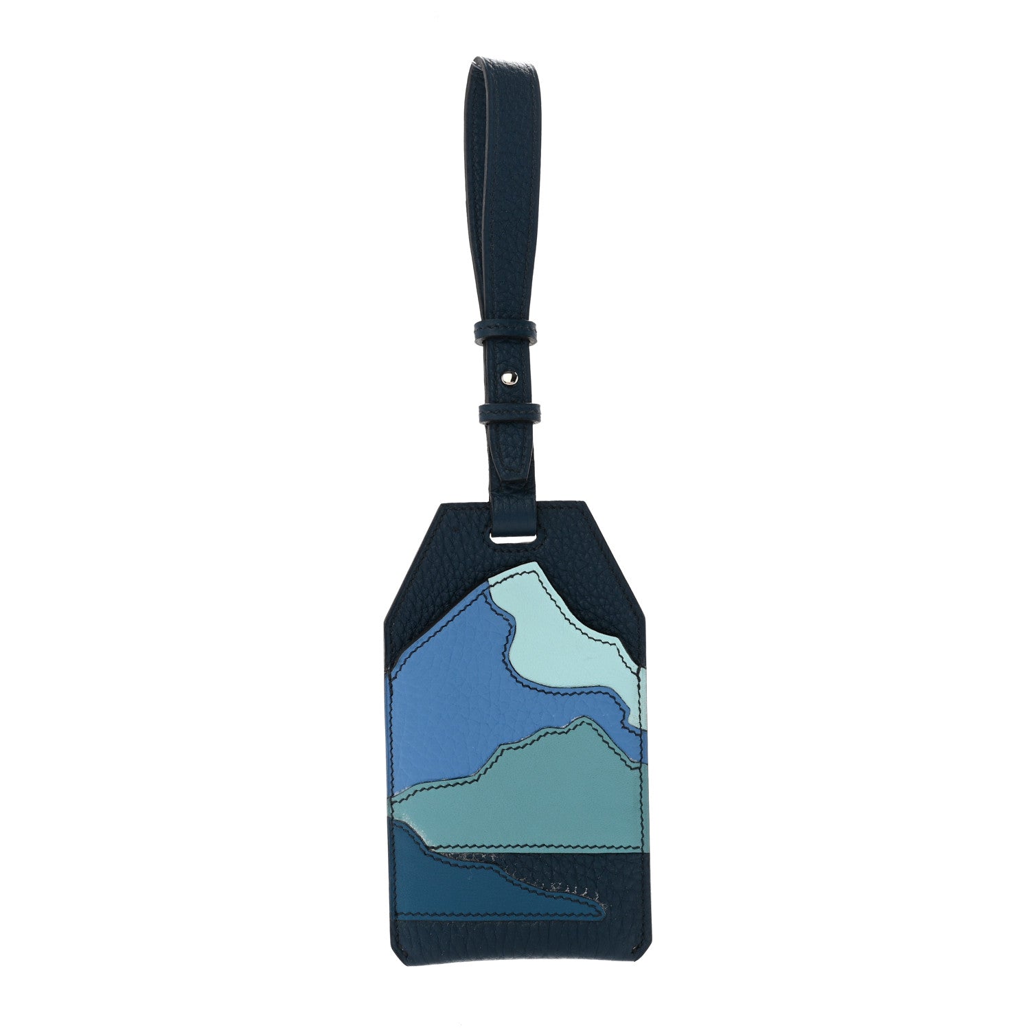 Hermes Togo Swift Taurillon Clemence Endless Road Luggage Tag Bleu De Prusse 1 of 5