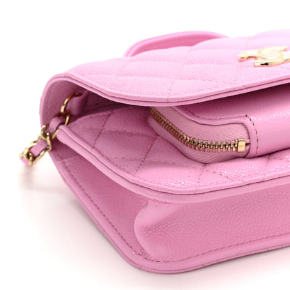 Chanel Caviar Quilted Business Affinity Clutch With Chain Flap Lilac 10 of 11