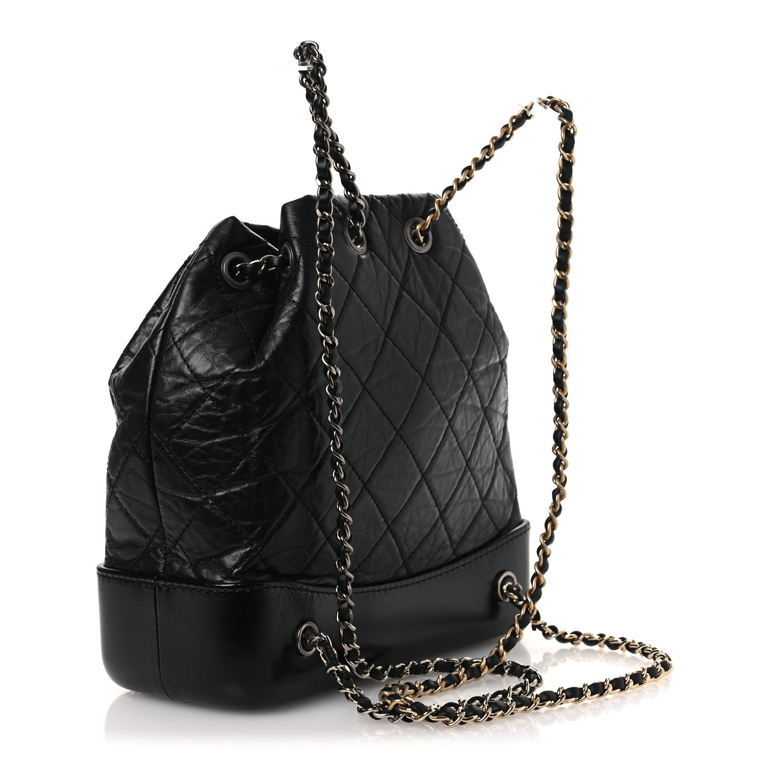 Chanel Aged Calfskin Quilted Small Gabrielle Backpack Black 2 of 9