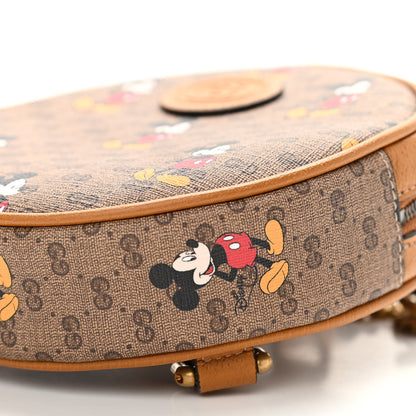 Gucci X DISNEY Mini Vintage GG Supreme Monogram Mickey Mouse Round Backpack Beige Vintage Sun Oil 10 of 11