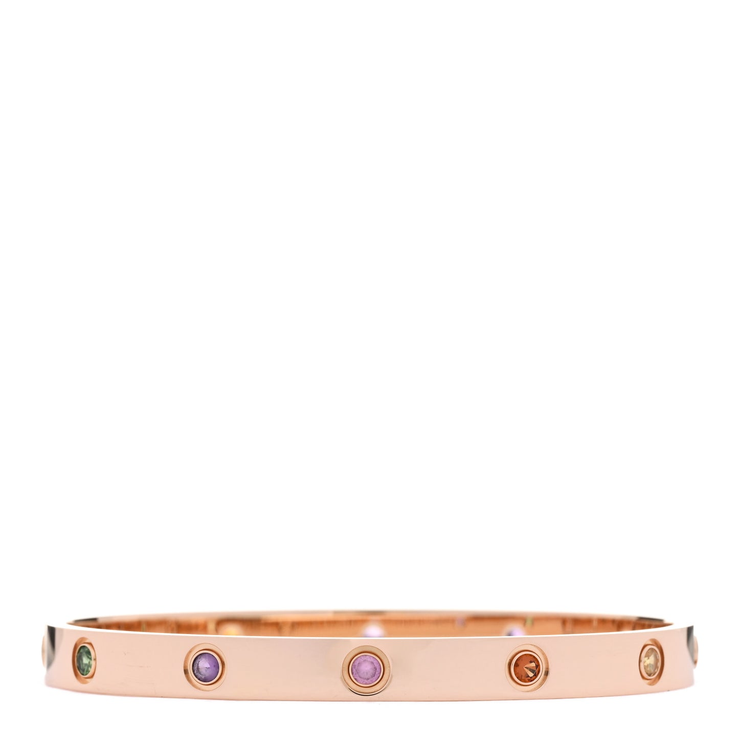 18K Pink Gold Sapphire Garnet Amethyst LOVE Bracelet 18