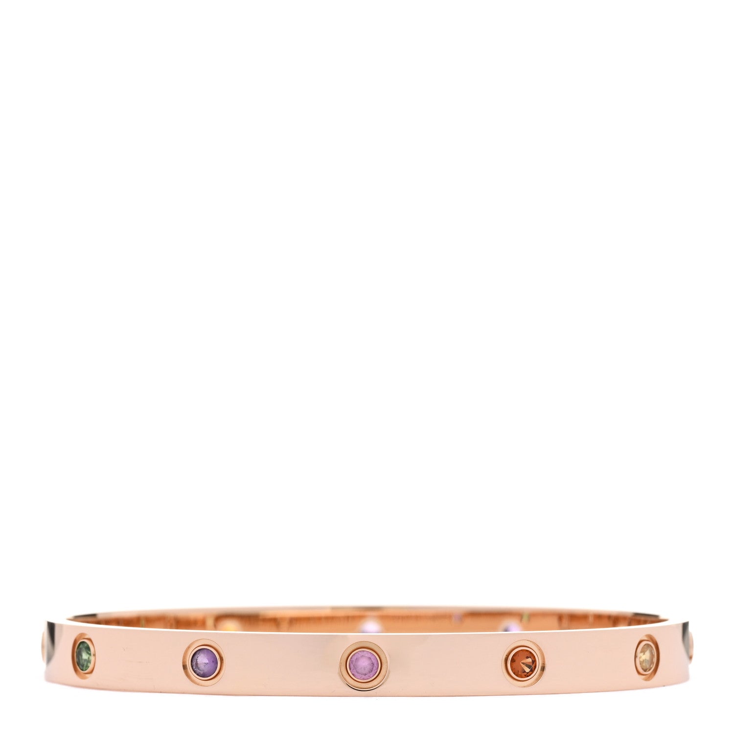 Cartier 18K Pink Gold Sapphire Garnet Amethyst LOVE Bracelet 18 2 of 8