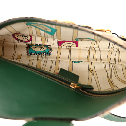 Gucci Monogram Horsebit Chain Flap Shoulder Bag Green 5 of 10