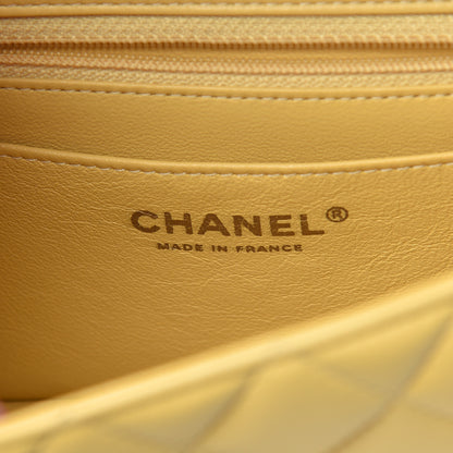 Chanel Lambskin Quilted Mini Rectangular Flap Yellow 6 of 16