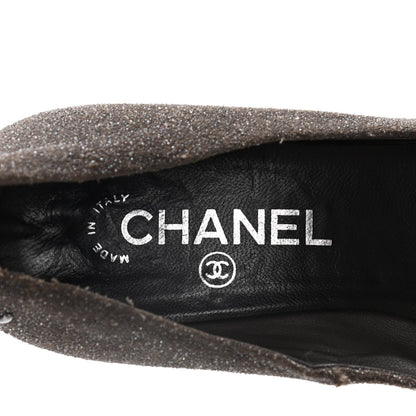 Chanel Glitter Cap Toe Pumps 37 Grey Black 9 of 13