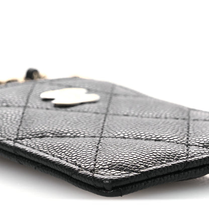 Chanel Caviar Quilted Card Holder On Chain Black 10 of 12