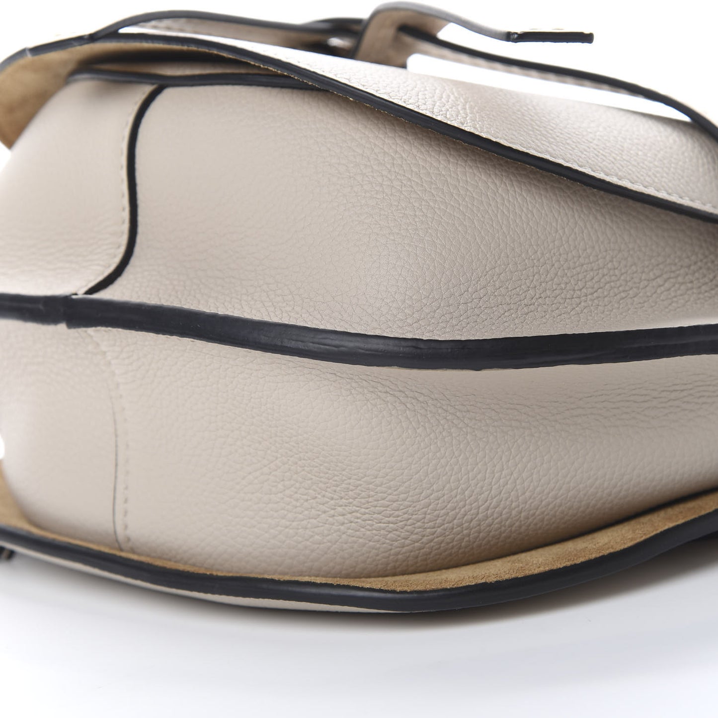 Grained Calfskin Small Gate Crossbody Bag Light Oat