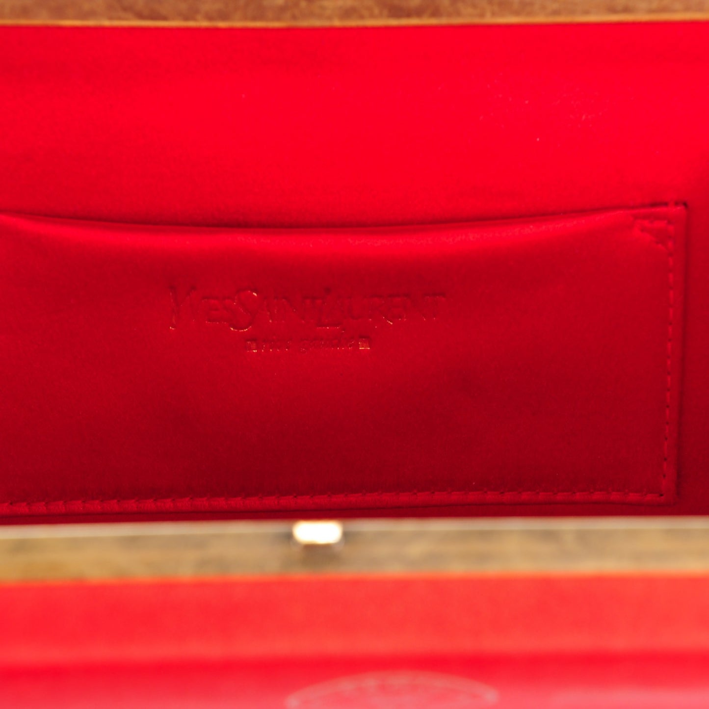 Satin Y Mail Clutch Red