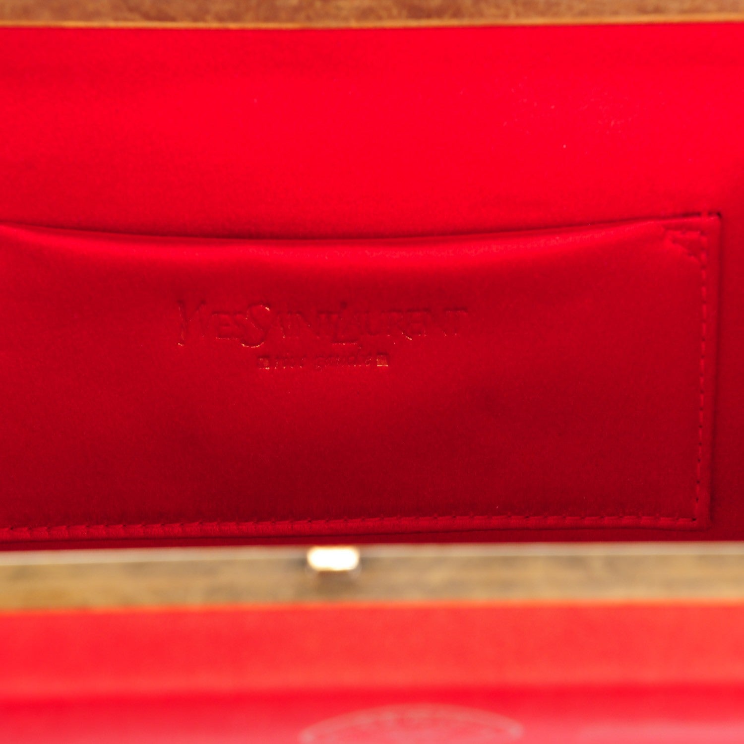Saint Laurent Satin Y Mail Clutch Red 6 of 6
