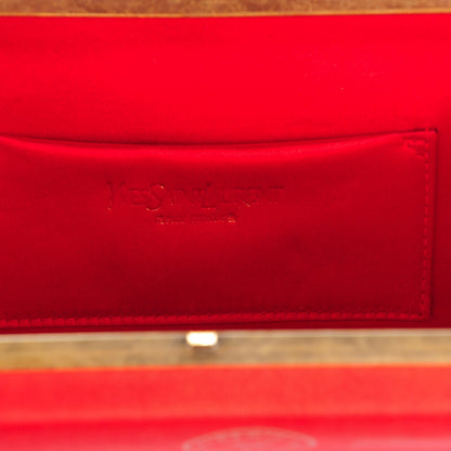 Saint Laurent Satin Y Mail Clutch Red 6 of 6