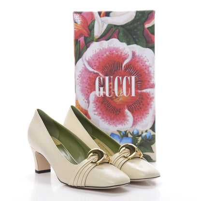 Gucci Malaga Kid Half Moon GG Square Toe Pumps 40.5 Vintage White 9 of 9