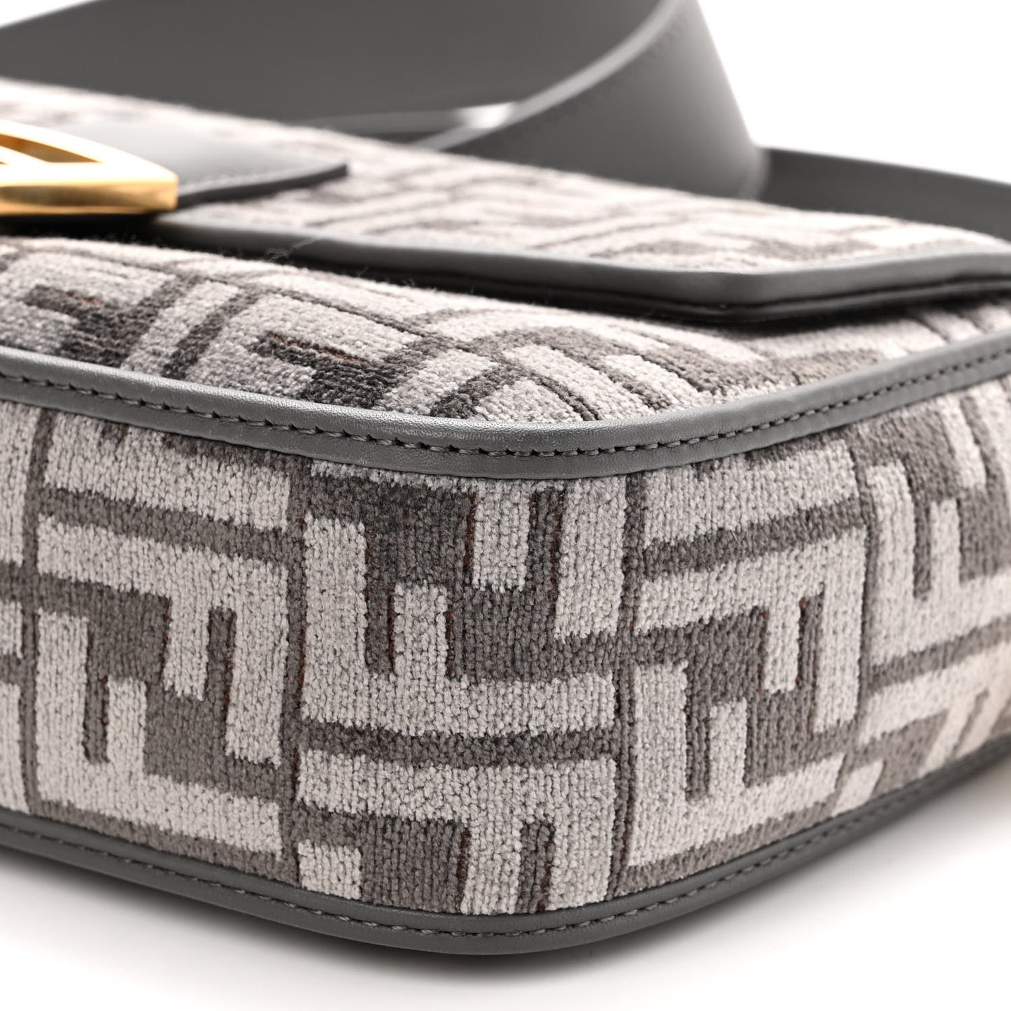 Chenille FF Embroidered Baguette Antracite Asfalto