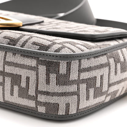 Fendi Chenille FF Embroidered Baguette Antracite Asfalto 9 of 9