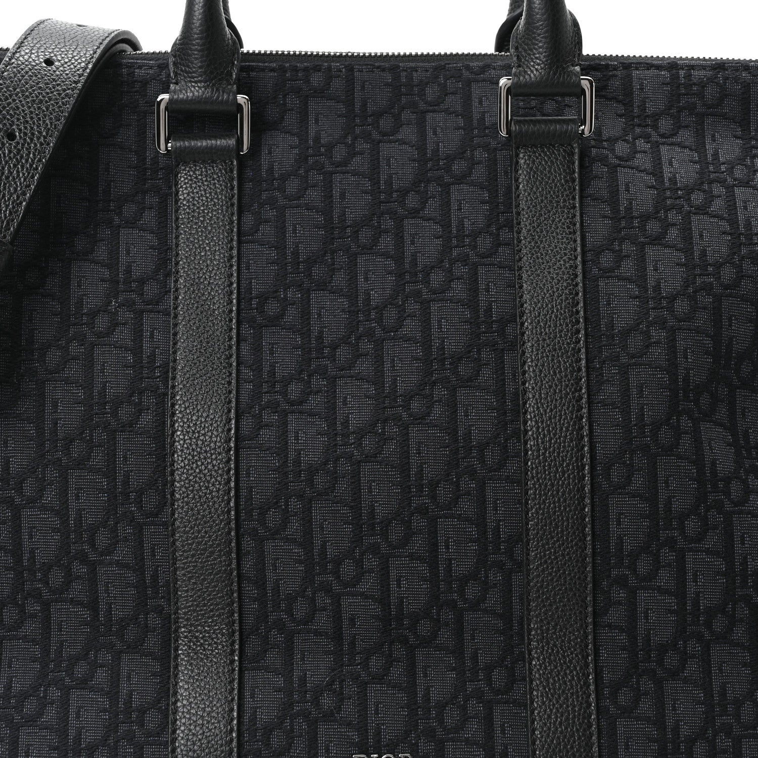 Christian Dior Maxi Oblique Jacquard Weekender 40 Black 7 of 9