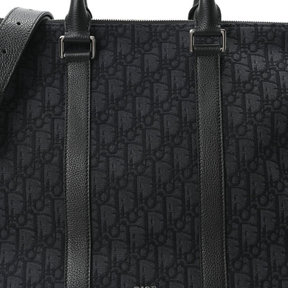 Christian Dior Maxi Oblique Jacquard Weekender 40 Black 7 of 9