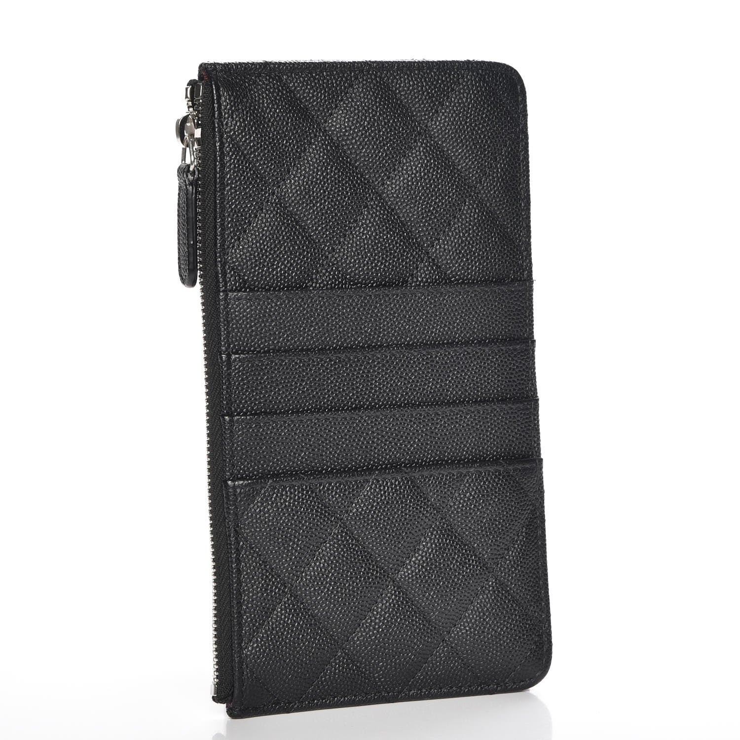 Chanel Caviar Quilted Classic Flat Wallet Pouch Black 3 of 8