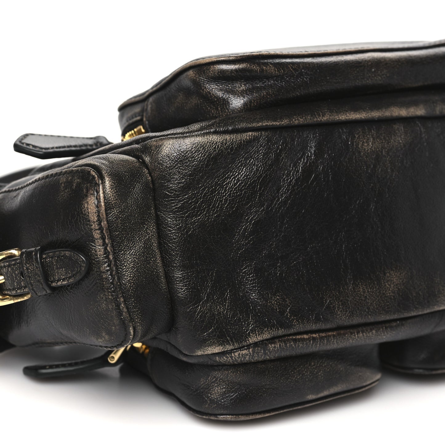 Distressed Nappa Pocket Bag Sand Coffee
