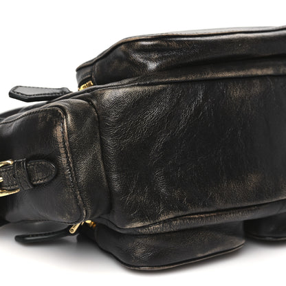 Miu Miu Distressed Nappa Pocket Bag Sand Coffee 8 of 9