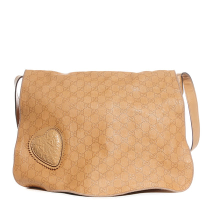 Gucci Guccissima Tribeca Messenger Bag Beige 1 of 7