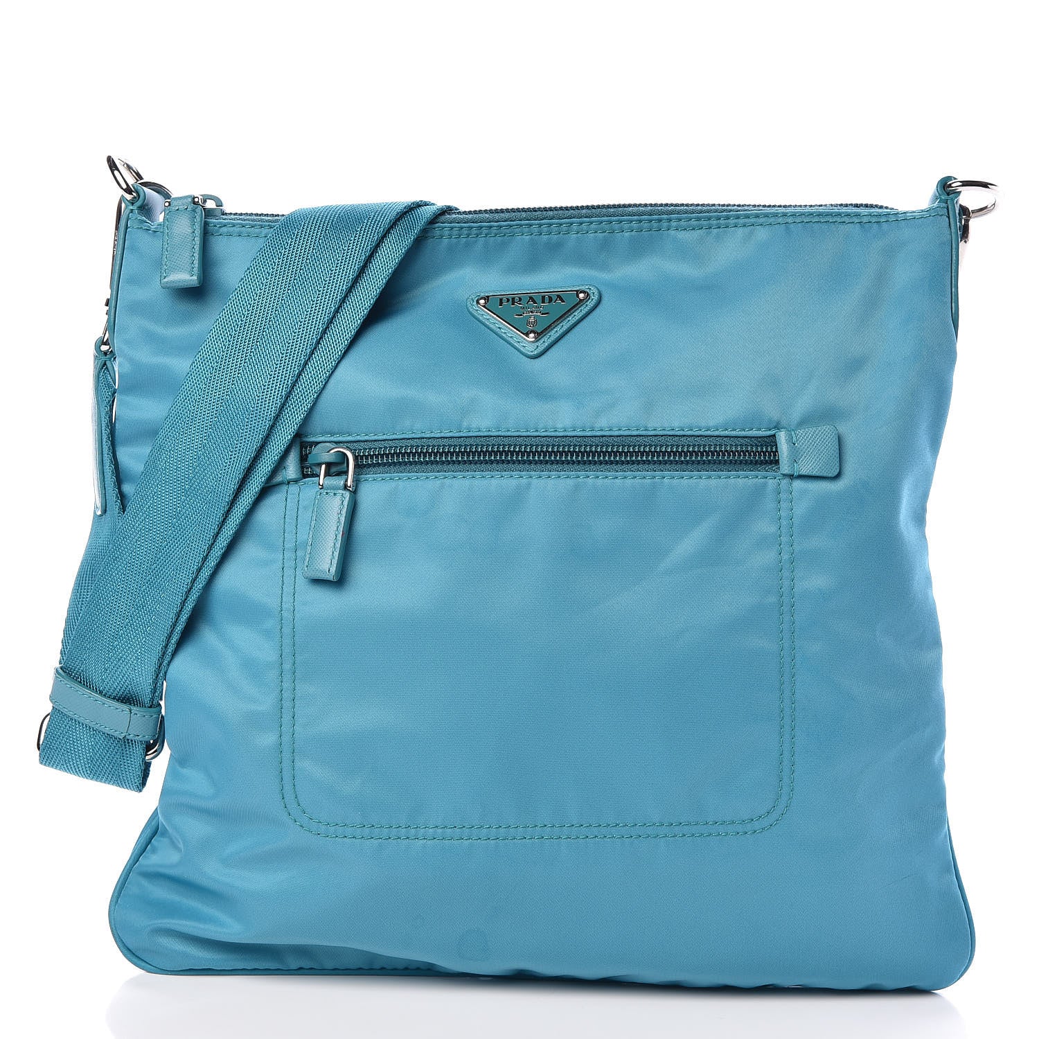 Prada Nylon Vela Flat Messenger Bag Turchese 1 of 10
