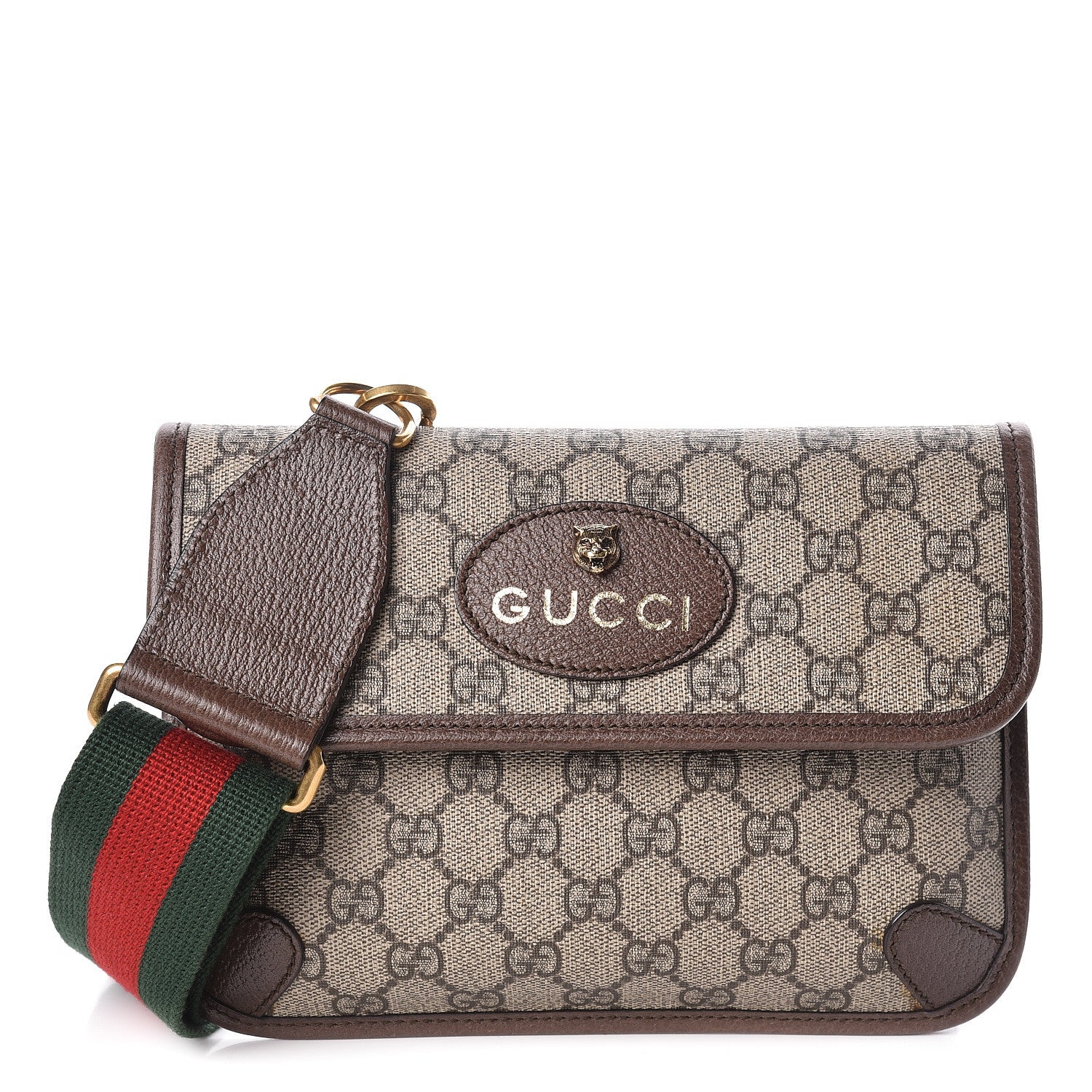 Gucci GG Supreme Web Totem Three Piece Monogram Shoulder Bag in Dark Brown 1 of 12