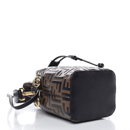 Fendi Vitello Liberty F is Fendi Bi-Color FF 1974 Embossed Mini Mon Tresor Bucket Bag Maya Black 5 of 8