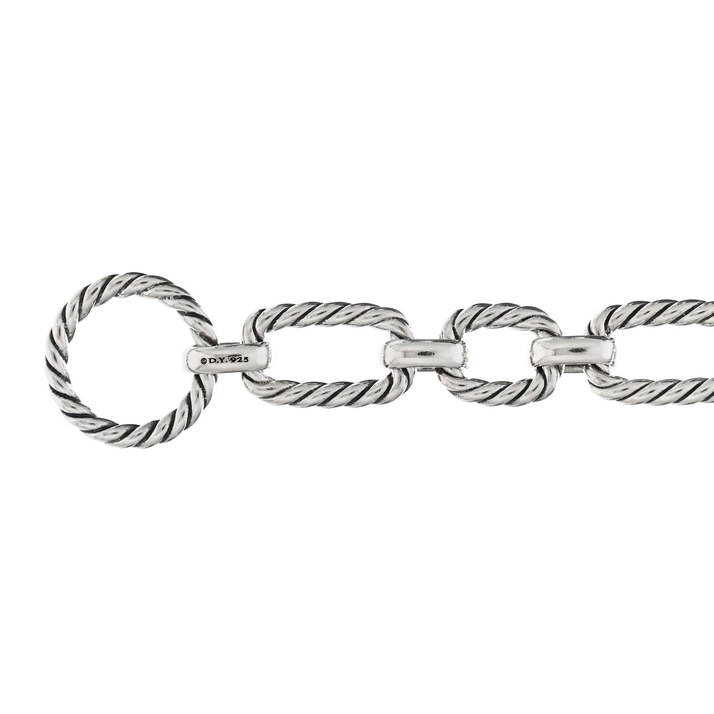 Sterling Silver Blue Sapphire 9.5mm Cushion Link Chain Necklace
