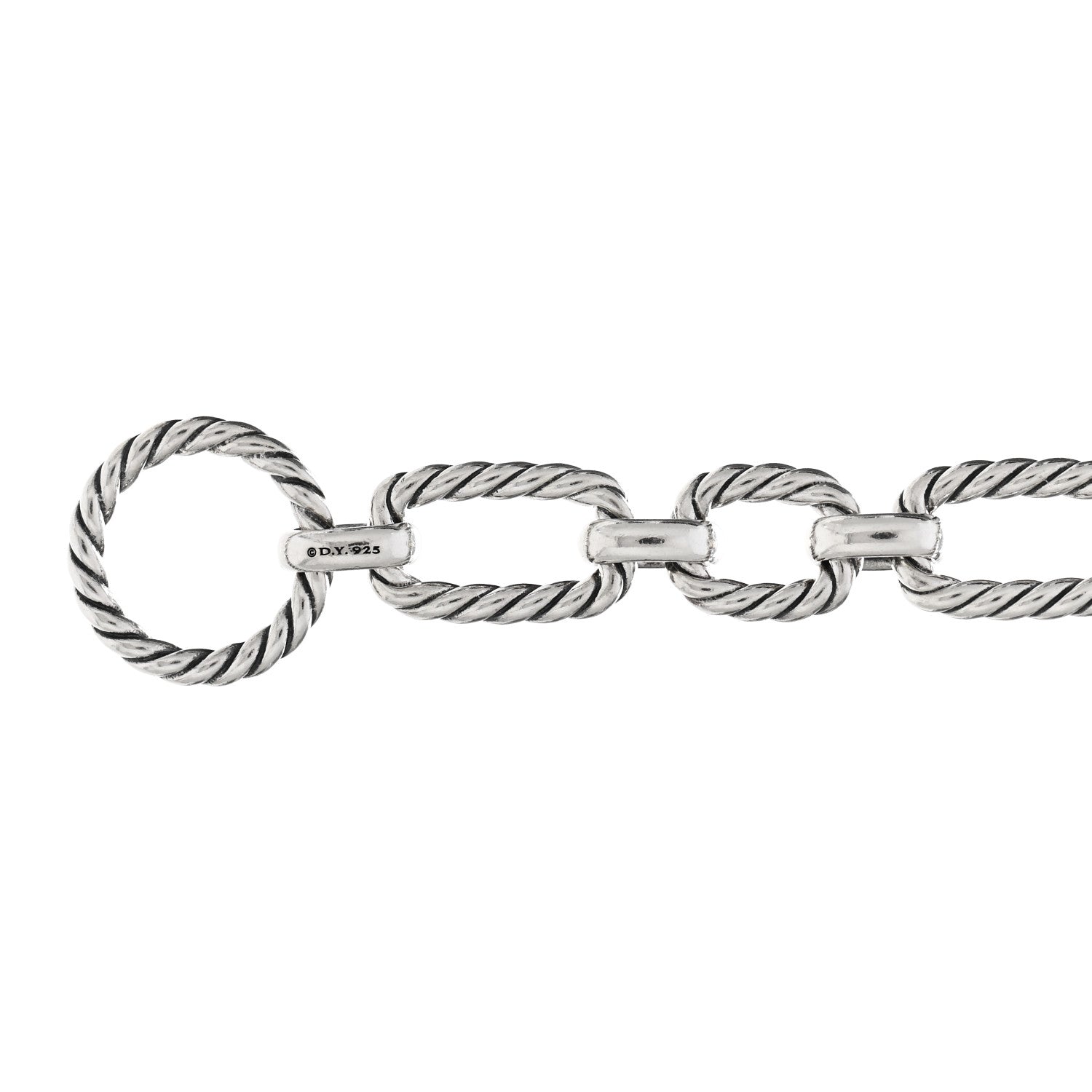 David Yurman Sterling Silver Blue Sapphire 9.5mm Cushion Link Chain Necklace 4 of 4