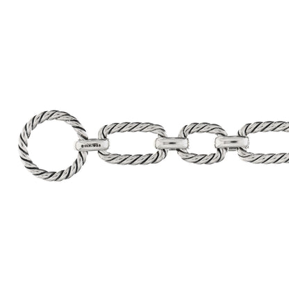 David Yurman Sterling Silver Blue Sapphire 9.5mm Cushion Link Chain Necklace 4 of 4