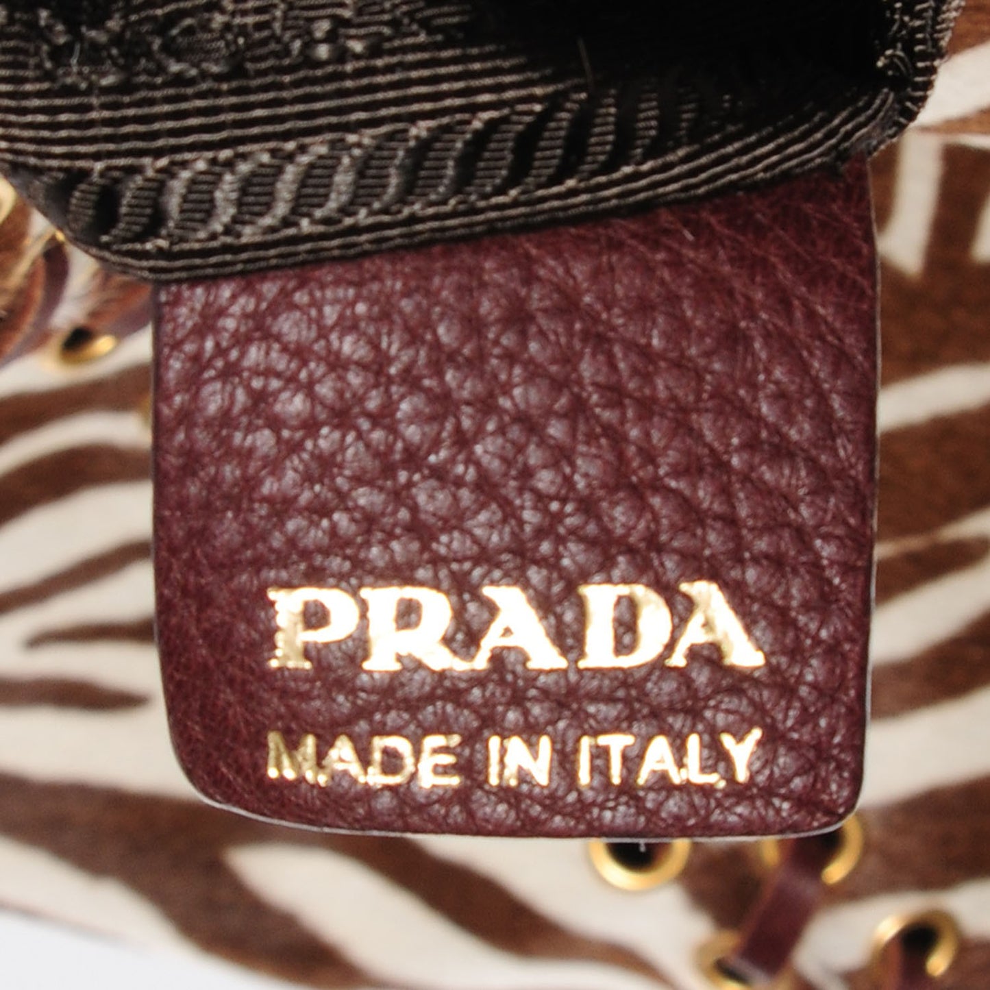 Calf Hair Zebra Print Tote White Bruciato