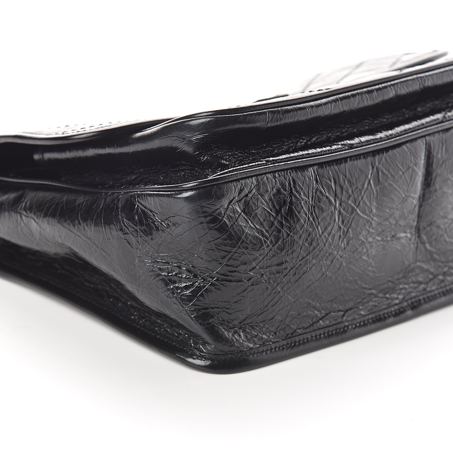 Saint Laurent Crinkled Calfskin Matelasse Monogram Medium Niki Chain Satchel Black 7 of 8
