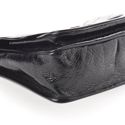 Saint Laurent Crinkled Calfskin Matelasse Monogram Medium Niki Chain Satchel Black 7 of 8