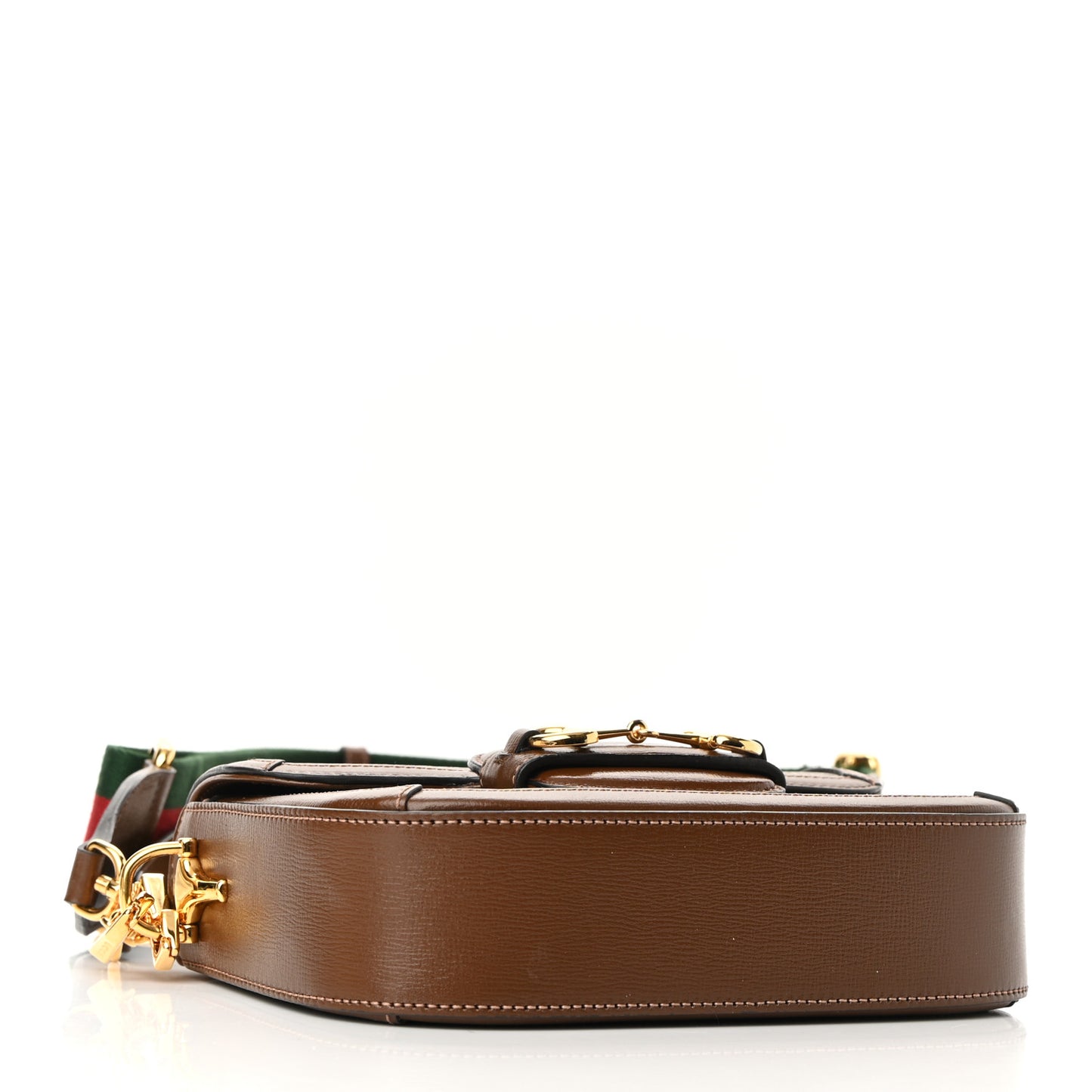 GG Supreme Monogram Web Mini Horsebit 1955 Shoulder Bag Beige Brown Sugar