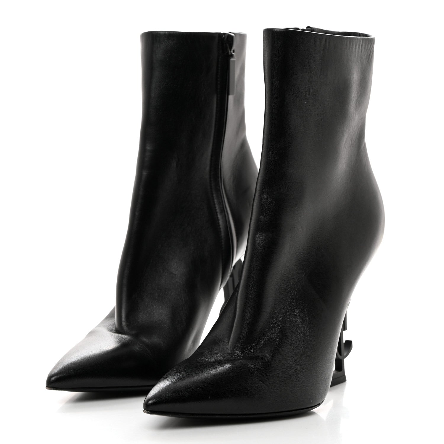 Saint Laurent Calfskin Opyum Ankle Boots 38.5 Black 3 of 8