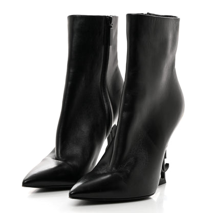 Saint Laurent Calfskin Opyum Ankle Boots 38.5 Black 3 of 8