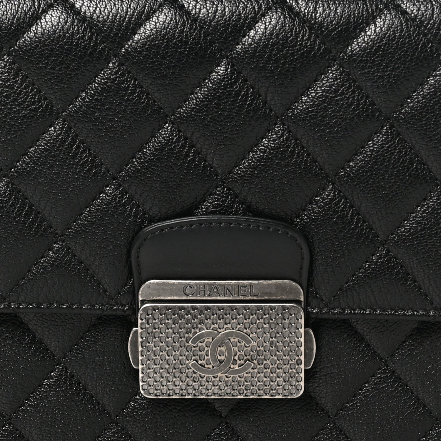 Chanel Goatskin Quilted Small CC University Top Handle Flap Black 8 of 10