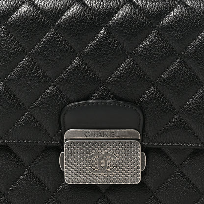 Chanel Goatskin Quilted Small CC University Top Handle Flap Black 8 of 10