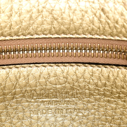 Valentino Garavani Metallic Pebbled Calfskin Small Rockstud Flip-Lock Messenger Bag Platino 6 of 9
