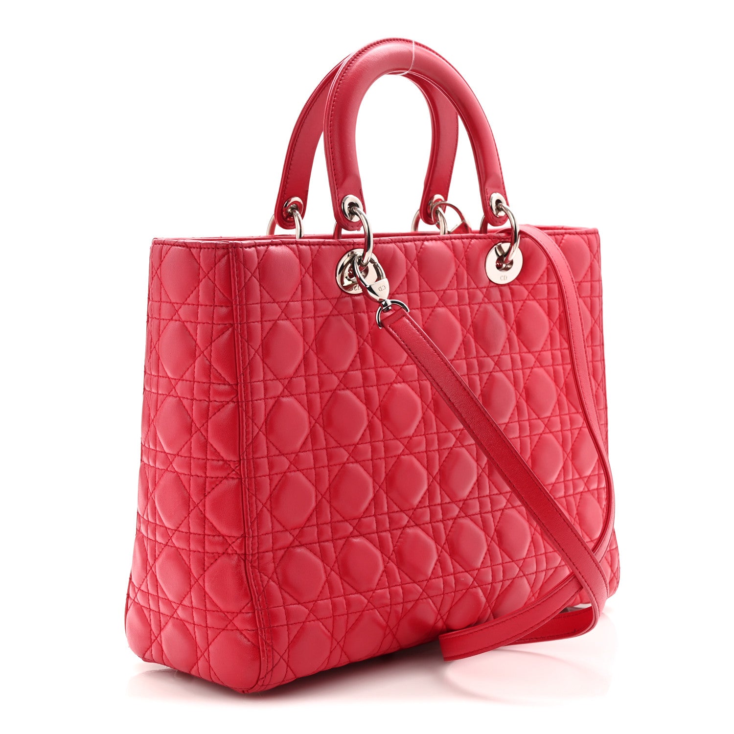 Christian Dior Lambskin Cannage Large Lady Dior Fuchsia 1838756