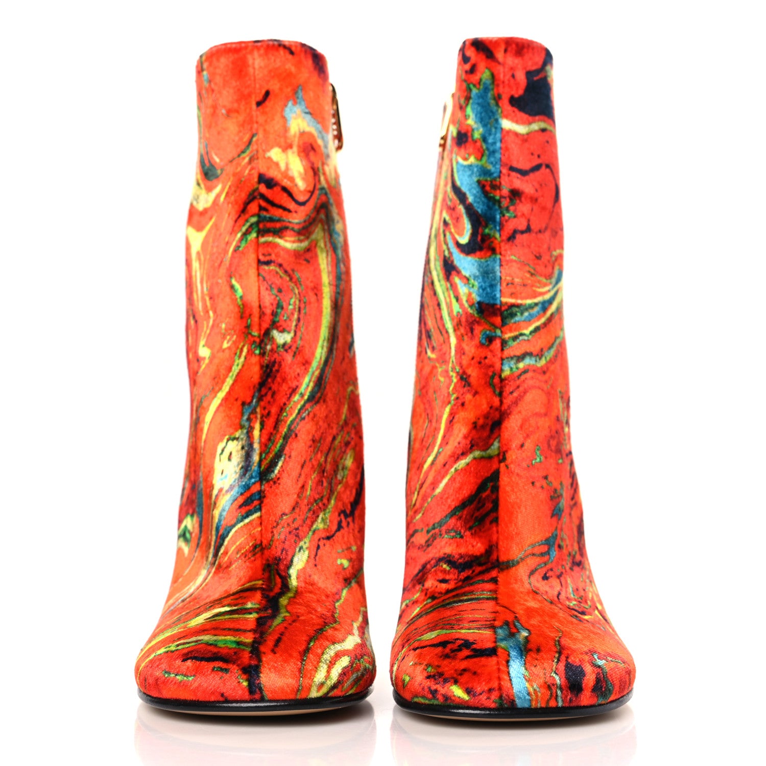 Fendi Velvet Marble Fendi First 95mm Booties 37 Georgia 2 of 9