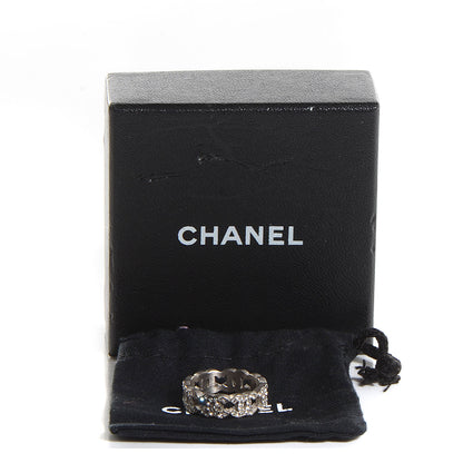 Chanel Crystal CC Ring 6.5 Silver 4 of 5