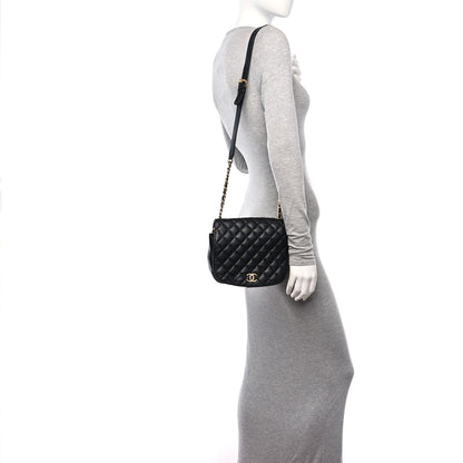 Chanel Grained Calfskin Quilted Messenger Flap Black 2 of 12