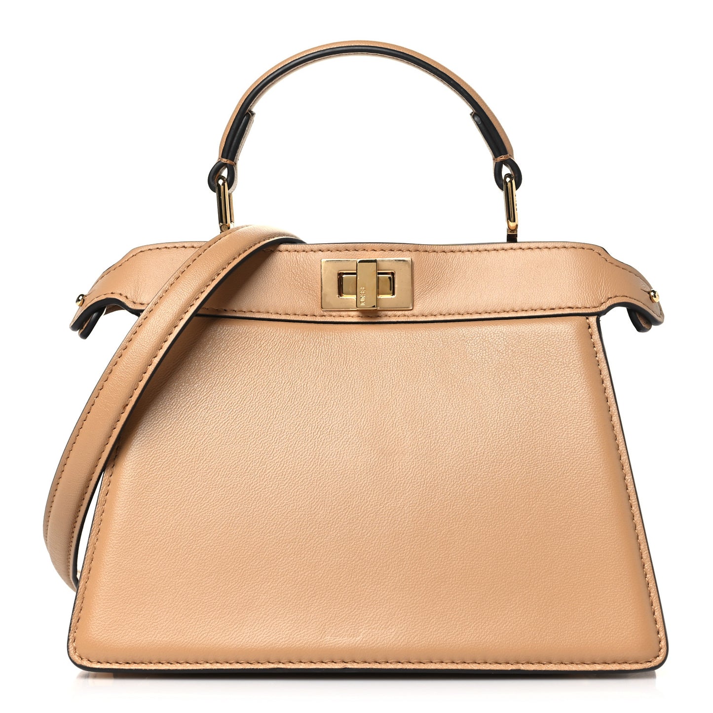 Shiny Nappa Petite Peekaboo I SEE U Satchel Miele Scuro