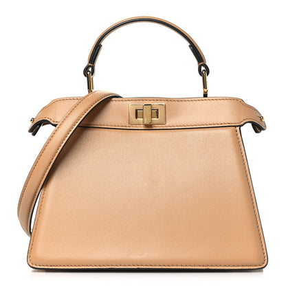 Fendi Shiny Nappa Petite Peekaboo I SEE U Satchel Miele Scuro 1 of 10