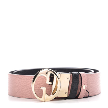 Gucci Calfskin 1973 Reversible Belt 80 32 Black Pink 1 of 6