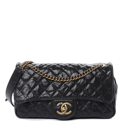 Chanel Crumpled Grained Calfskin Quilted Small Shiva Flap Black 1 of 10
